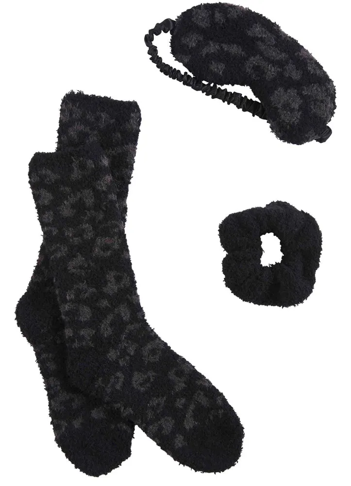 Chenille Socks Gift Set Black by Mud Pie