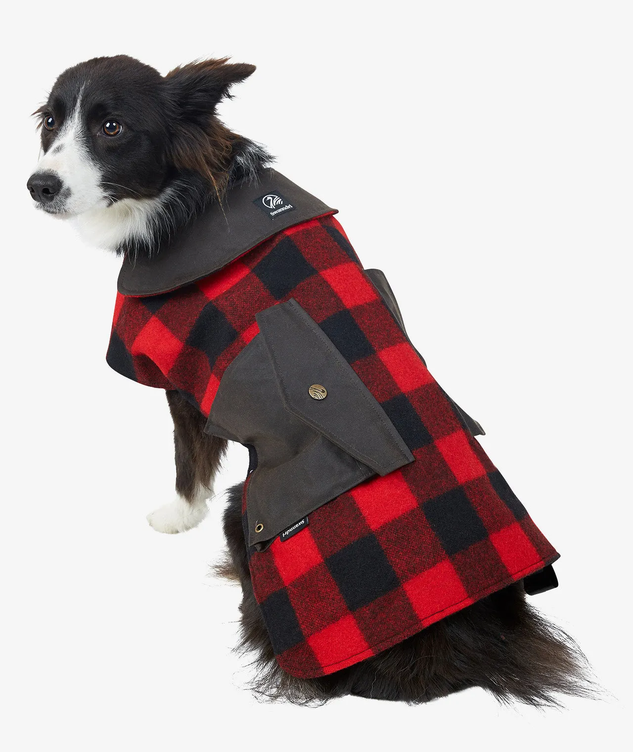 Classic Wool Dog Coat - Heritage Check | Red & Black Check