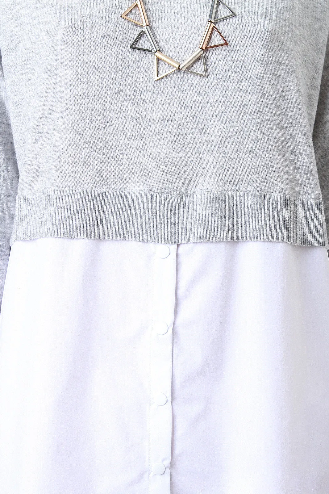 Combo Sweater Shirt Dress