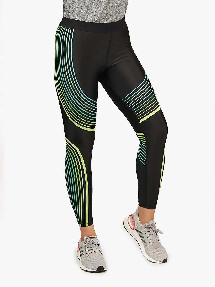 Compression Tights - 6602 - Green / Black