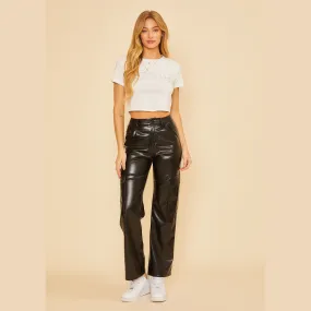 crazy 4 cargo faux leather pant