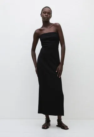 Crepe Strapless Dress - Black