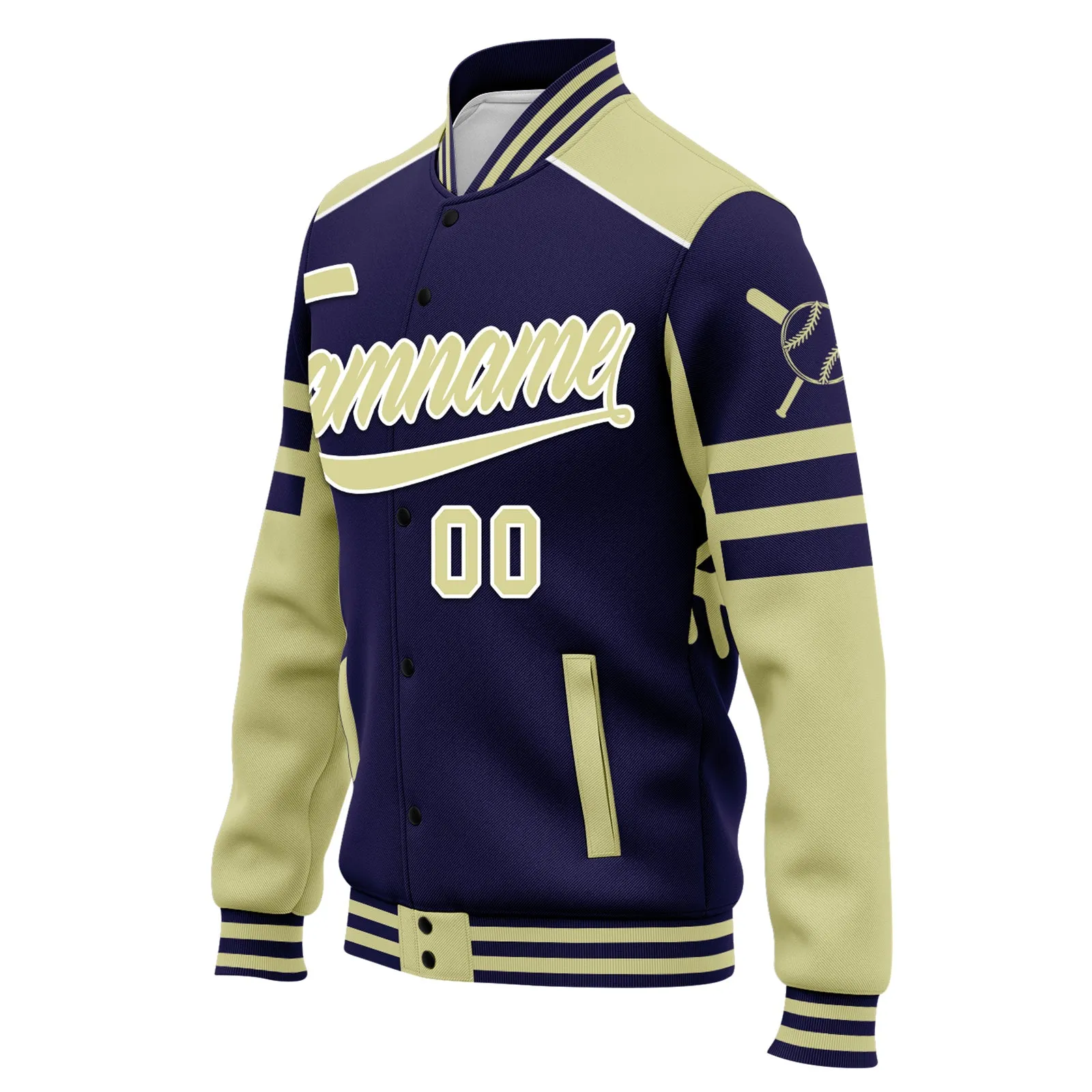 Custom Jacket Bomber Full-Snap Varsity Letterman Personalized Jacket FZ005-D023003-2