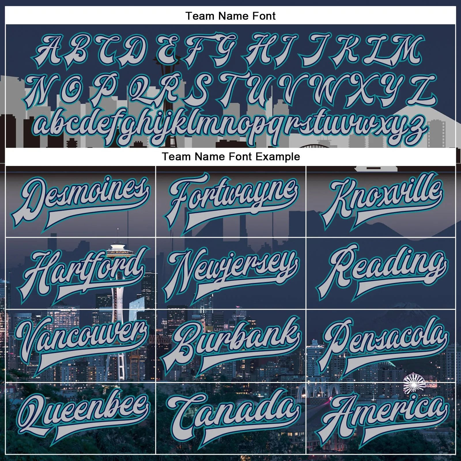 Custom Navy Gray-Teal Seattle Washington City Edition 3D Bomber Full-Snap Varsity Letterman Jacket