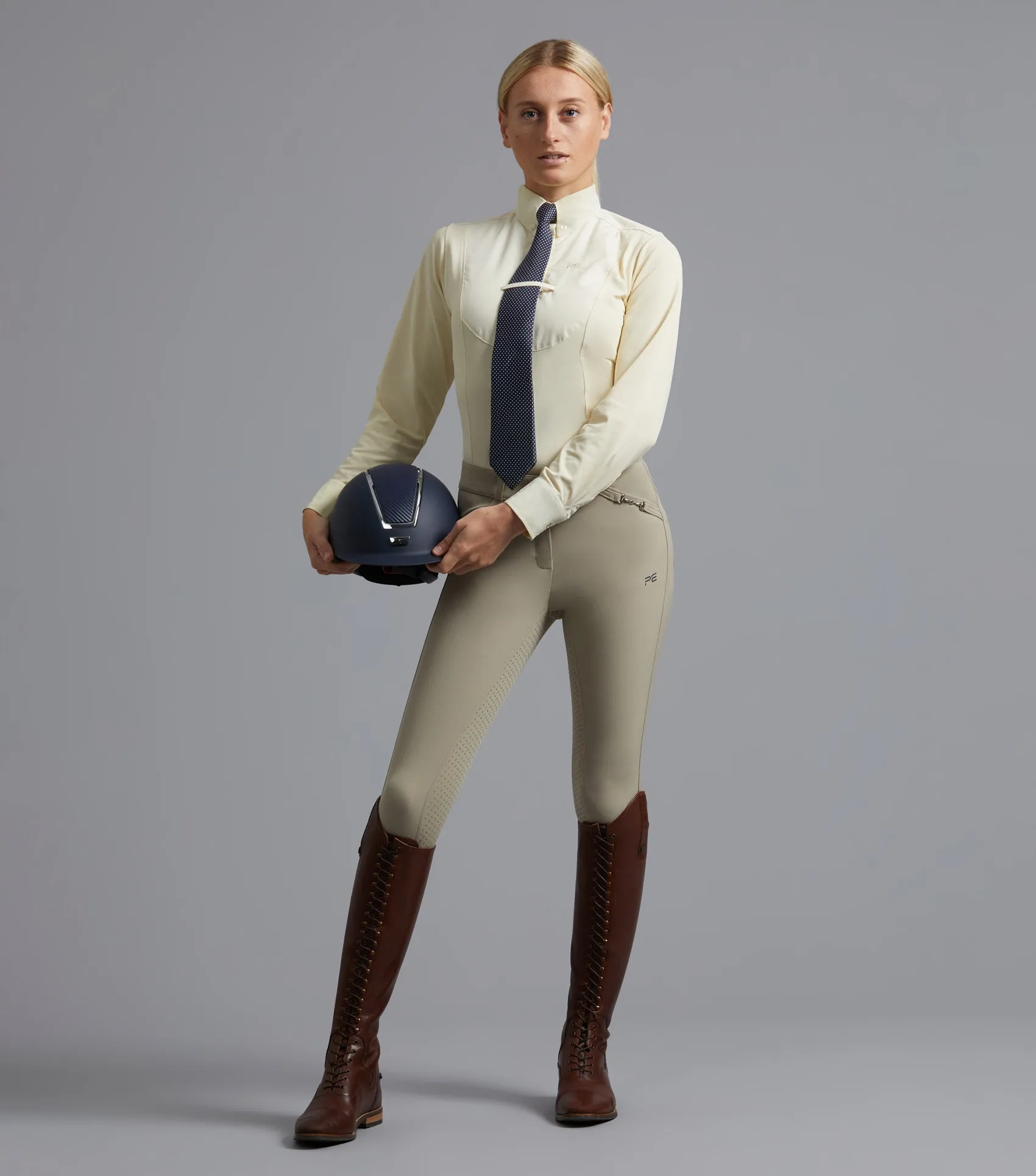 Delta Ladies Full Seat Gel Competition Riding Breeches Beige