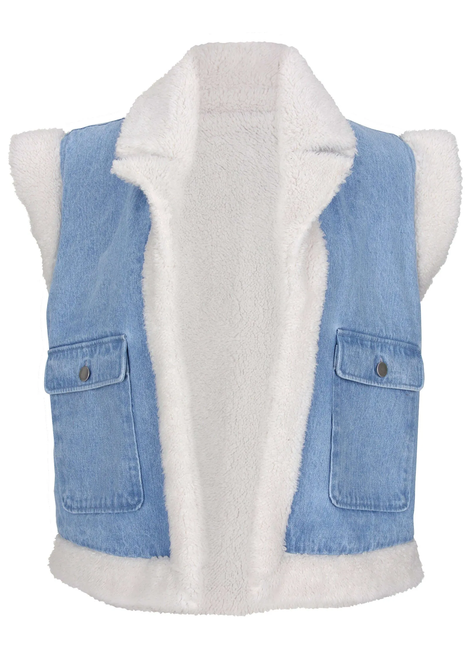 Denim Sherpa Vest - Medium Wash