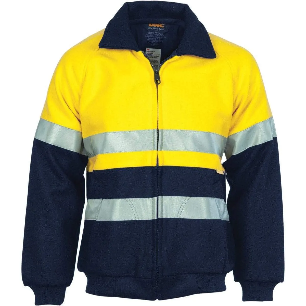 Dnc Workwear Hi-vis Two-tone Bluey Bomber Jacket With 3m Reflective Tape - 3859