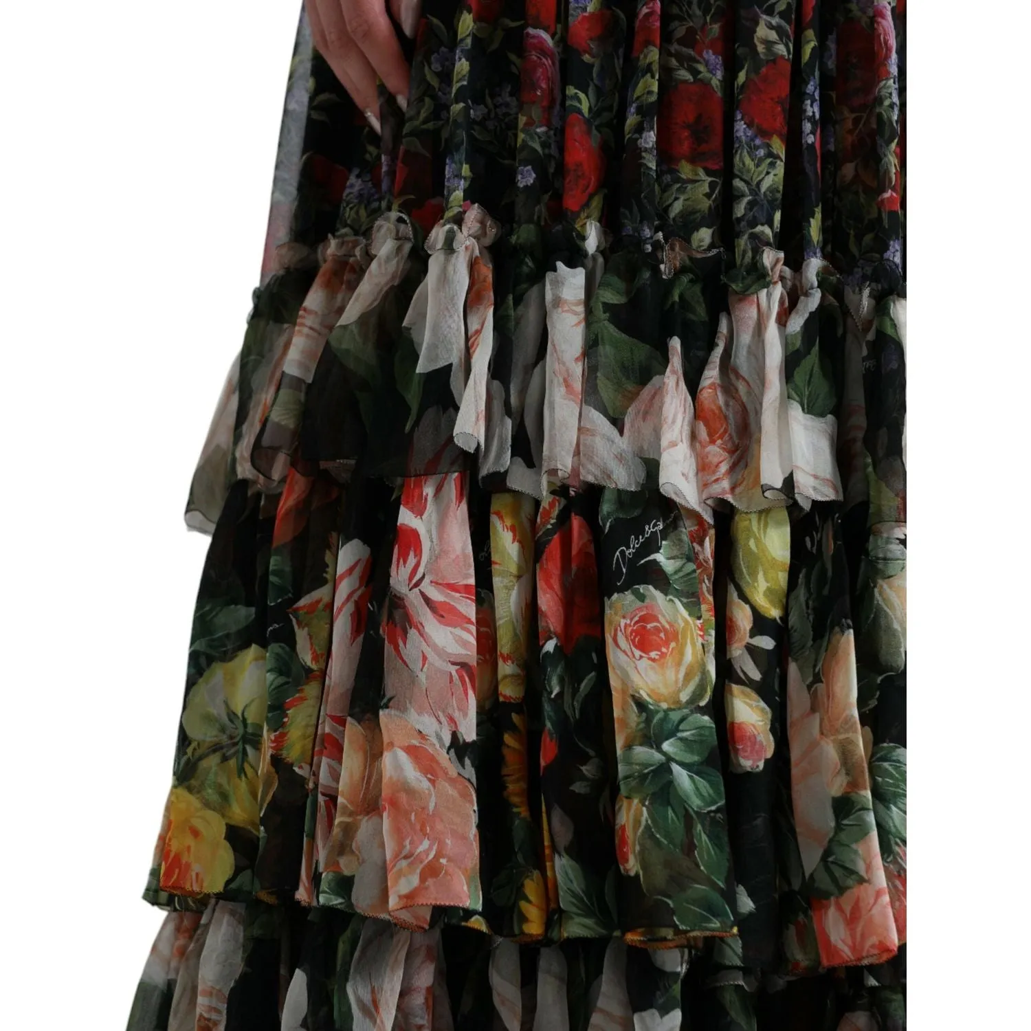 Dolce & Gabbana Vibrant Silk Floral Maxi Dress