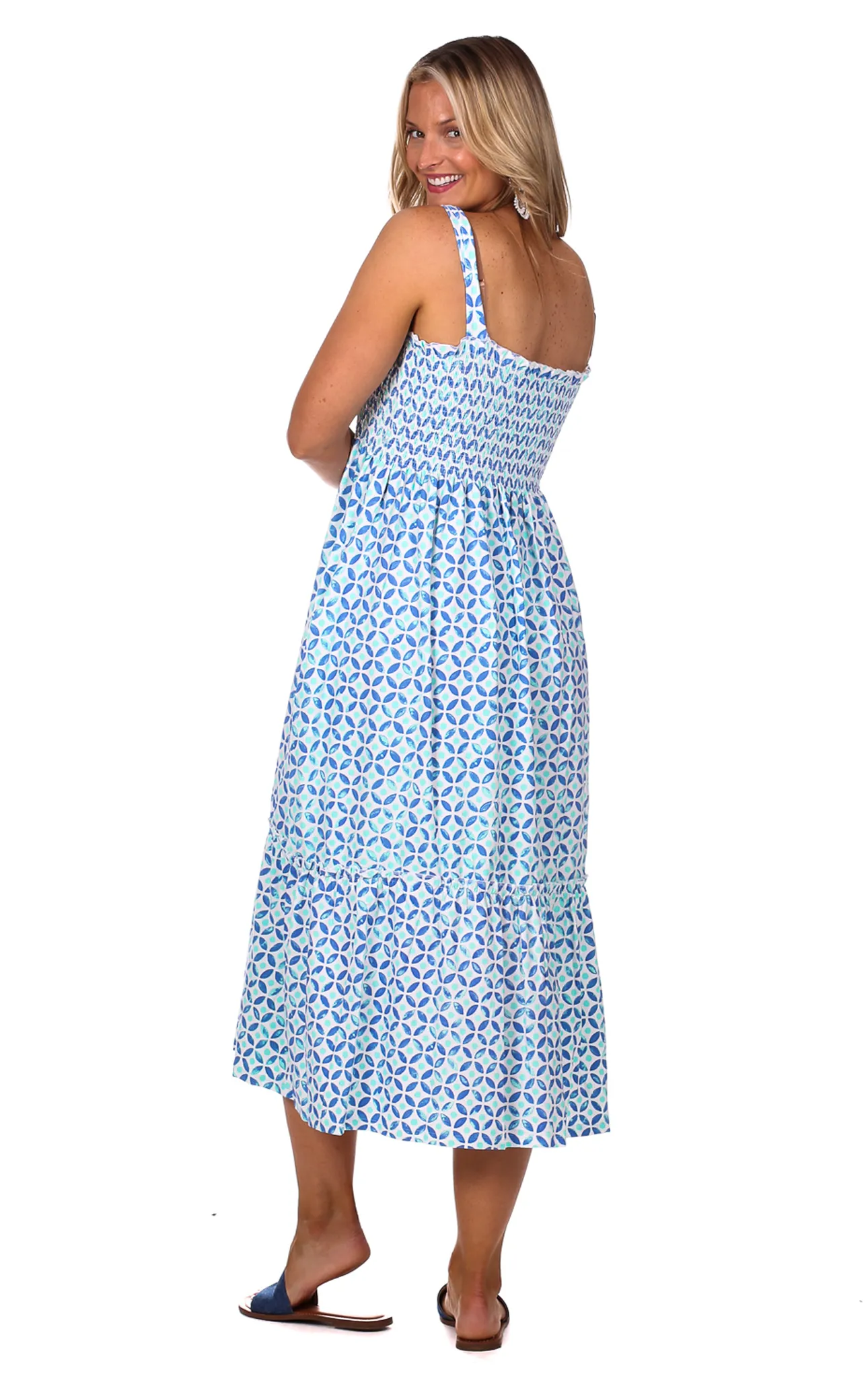 Duffield Lane Marie Midi Dress - Tile Print