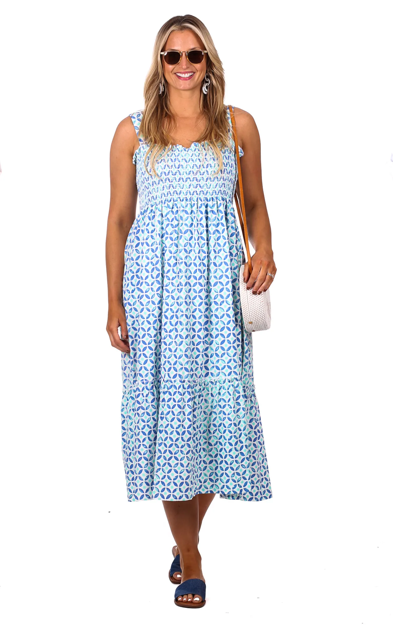 Duffield Lane Marie Midi Dress - Tile Print