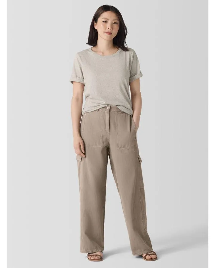 Eileen Fisher Wide Leg Cotton Utility Cargo Pant