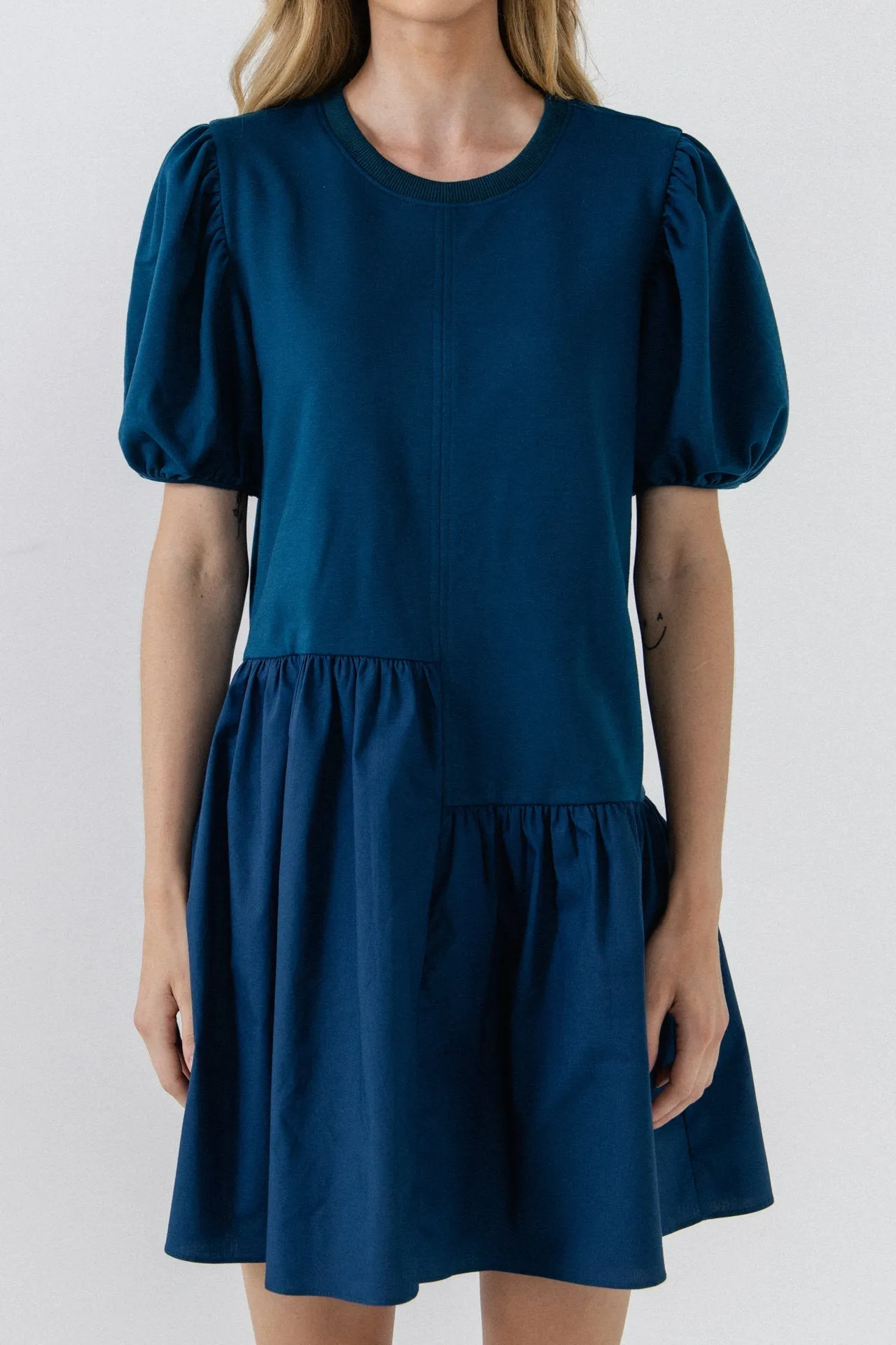 English Factory - Knit Woven Mixed Dress