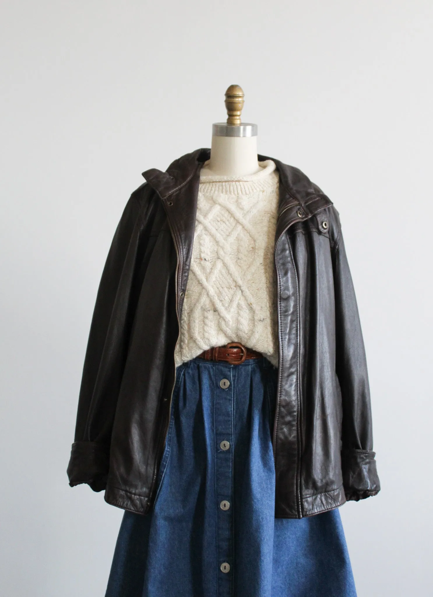 espresso leather bomber jacket