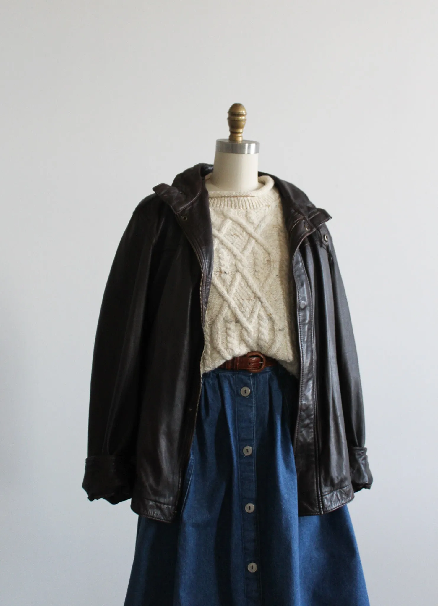 espresso leather bomber jacket