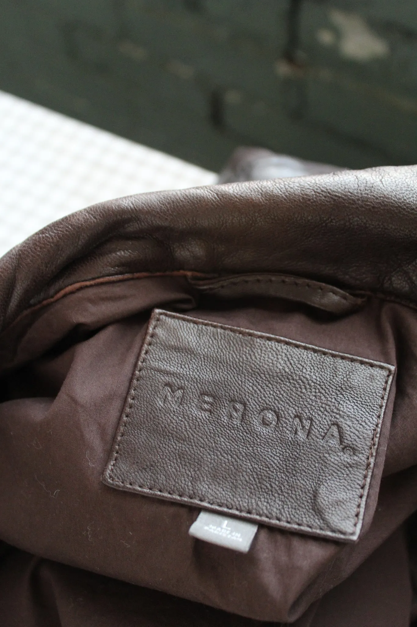 espresso leather bomber jacket