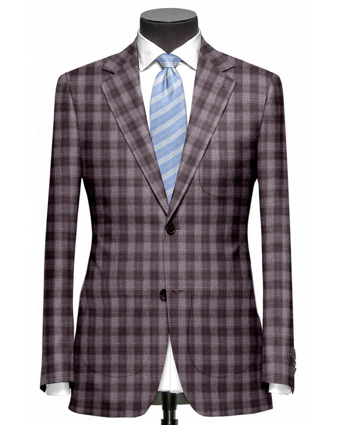 EThomas Voilet Silver Mulberry Tartan Plaid Jacket