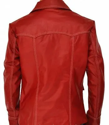 Fight Club Brad Pitt Red Real Leather Jacket