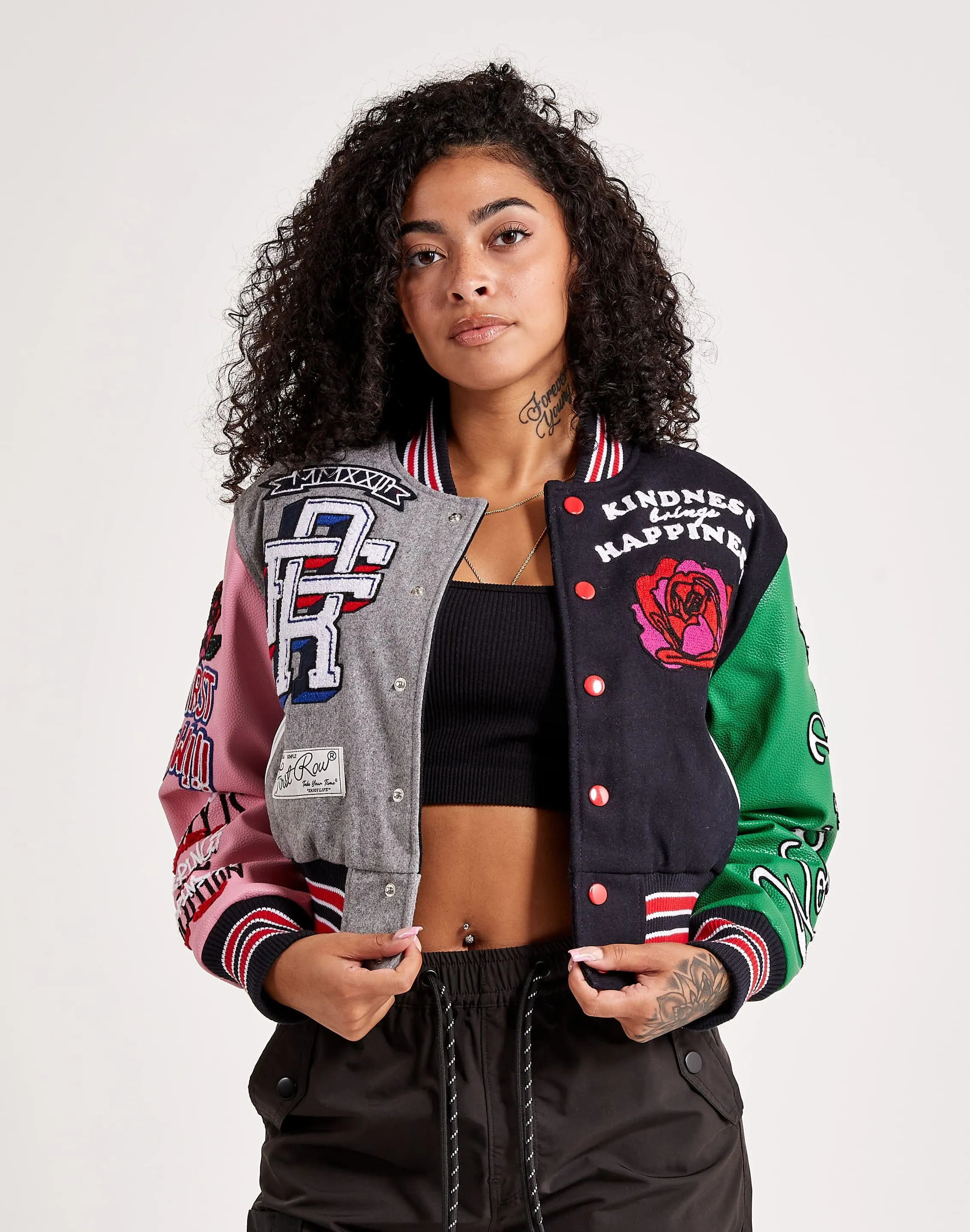 First Row Flower Power Varsity Jacket