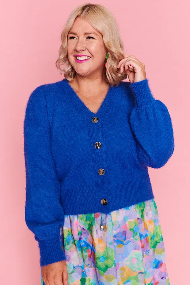 Fluffy Electric Blue Cardi