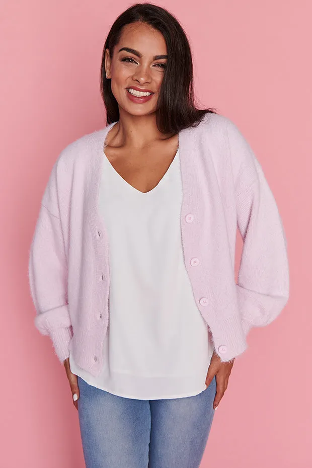 Fluffy Soft Pink Cardi