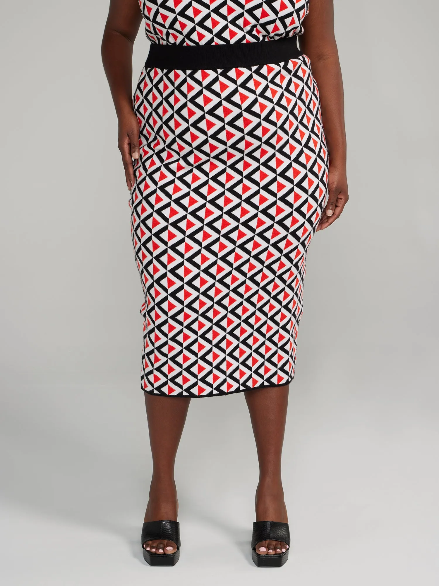 Geo Print Sweater Skirt