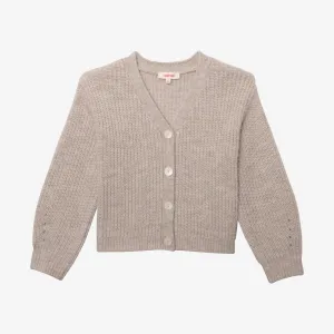 Girls' heather grey cardigan