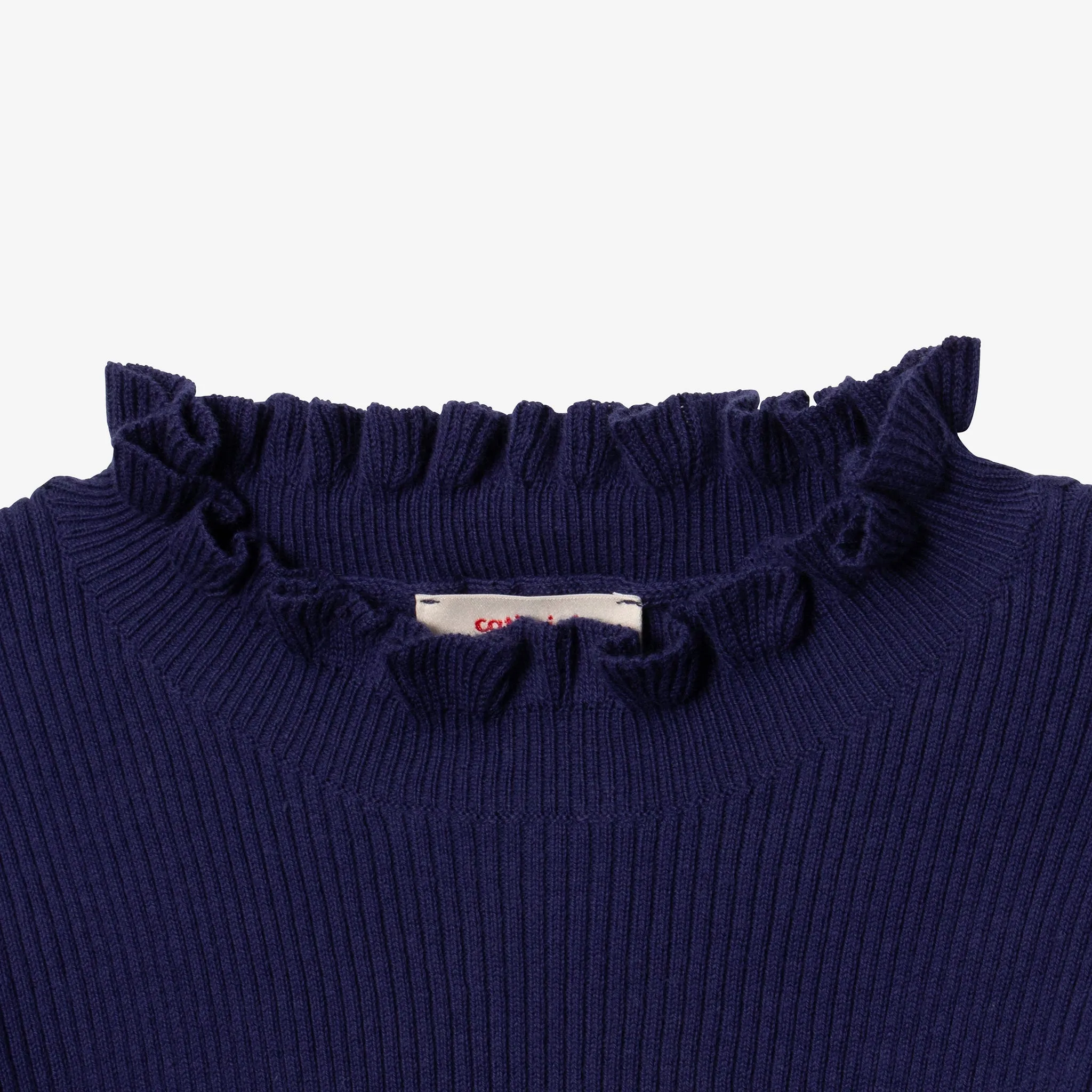 Girls' navy blue knitted sweater