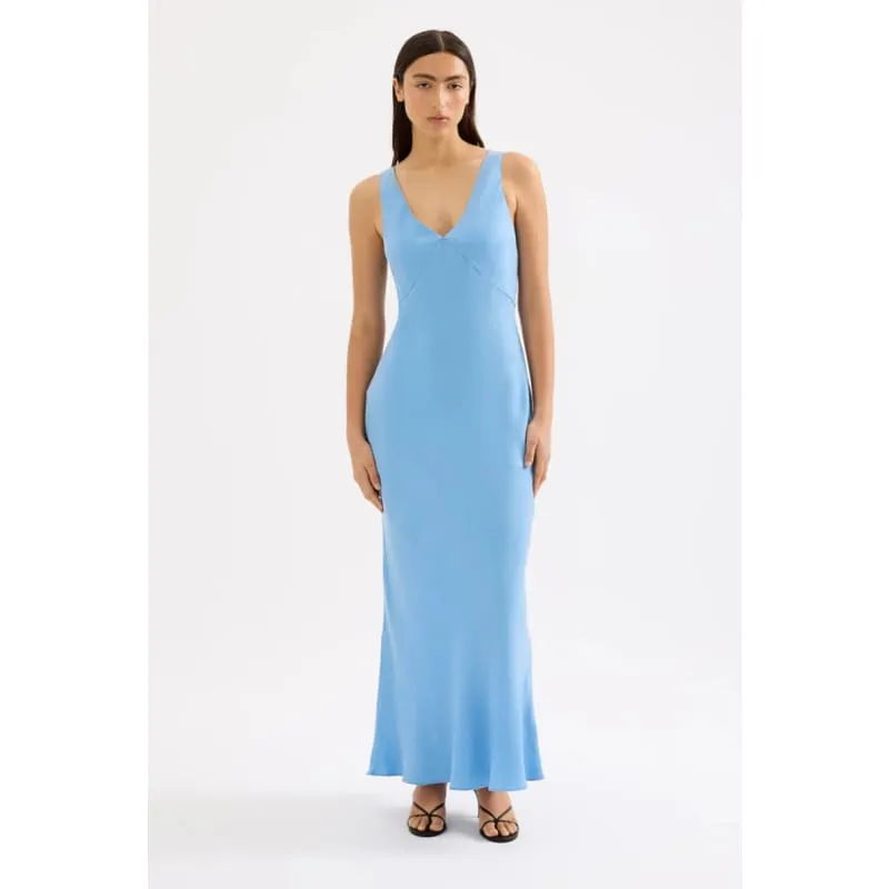 Harper Cupro Maxi Dress | Blue Grotto