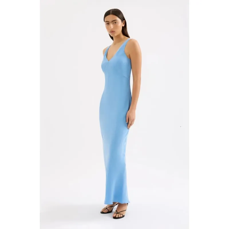 Harper Cupro Maxi Dress | Blue Grotto