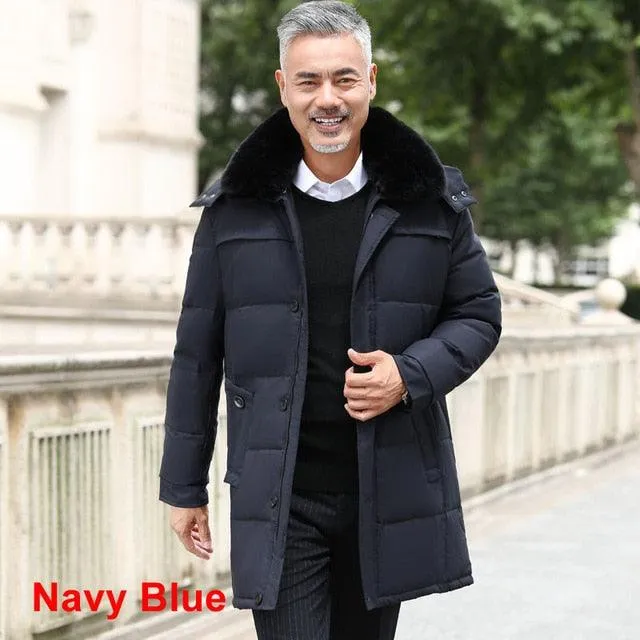 High quality fur collar men winter Jacket casual warm hooded down coats