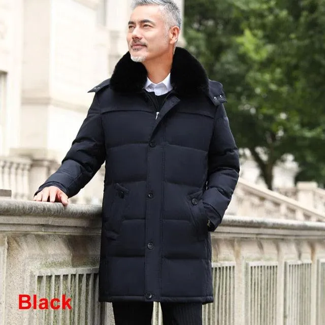 High quality fur collar men winter Jacket casual warm hooded down coats