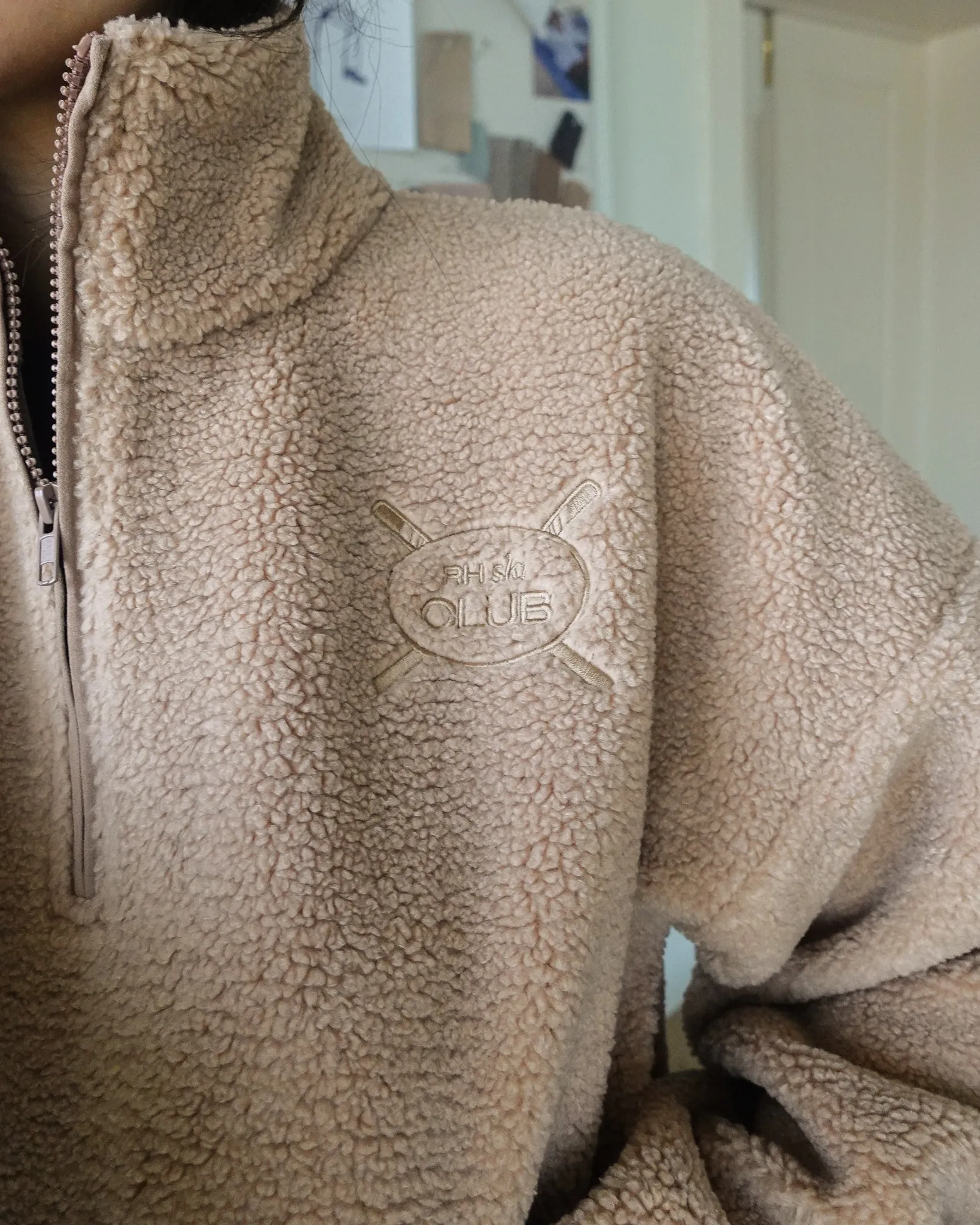 Horton Sherpa Quarter Zip in Brown