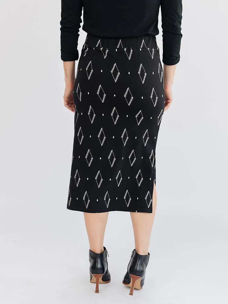 Isla Skirt - Diamond Vine Black