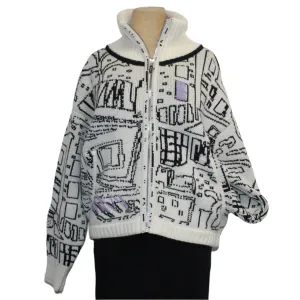 IVKO Jacket, Bomber, Favela Pattern, Off White/Black S/M & L