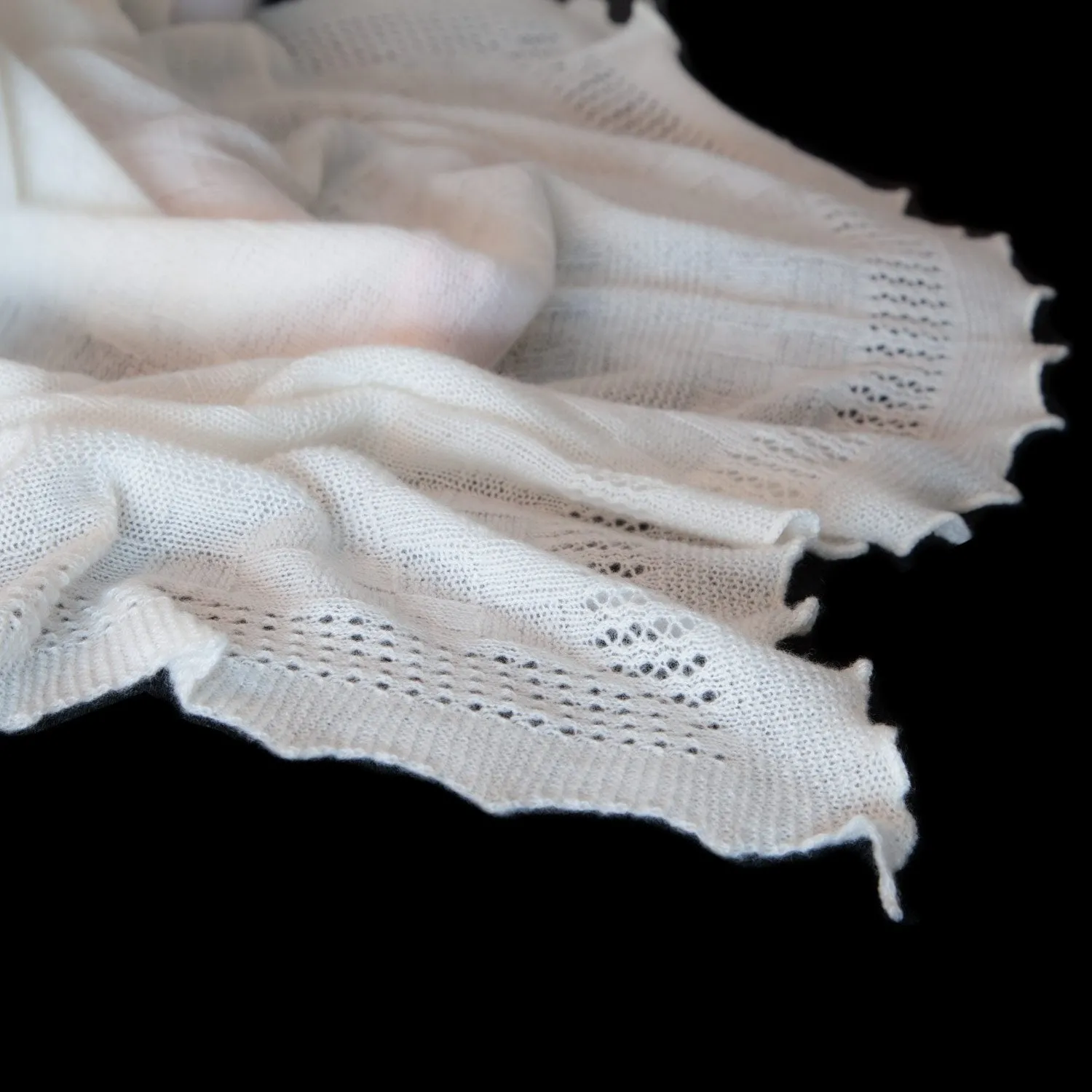 Ivory Cashmere Baby Shawl