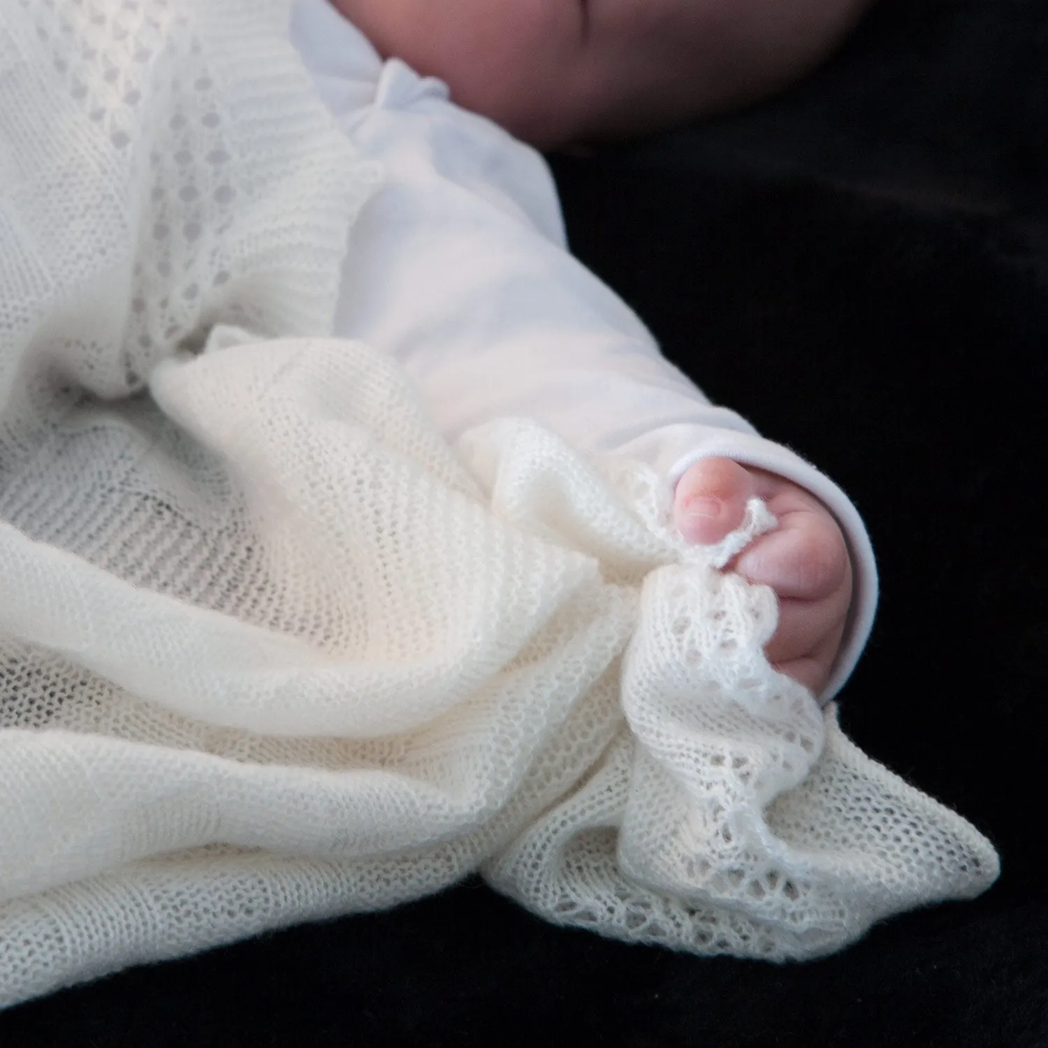 Ivory Cashmere Baby Shawl