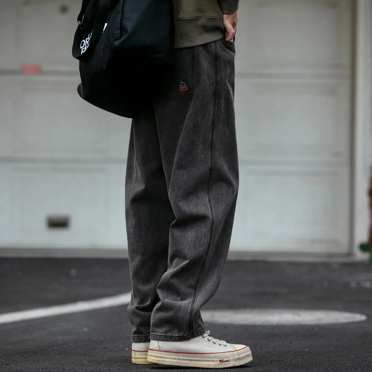 Japanese Streetwear Distressed Baggy Jeans For Men - High Quality Denim Cargo Pants