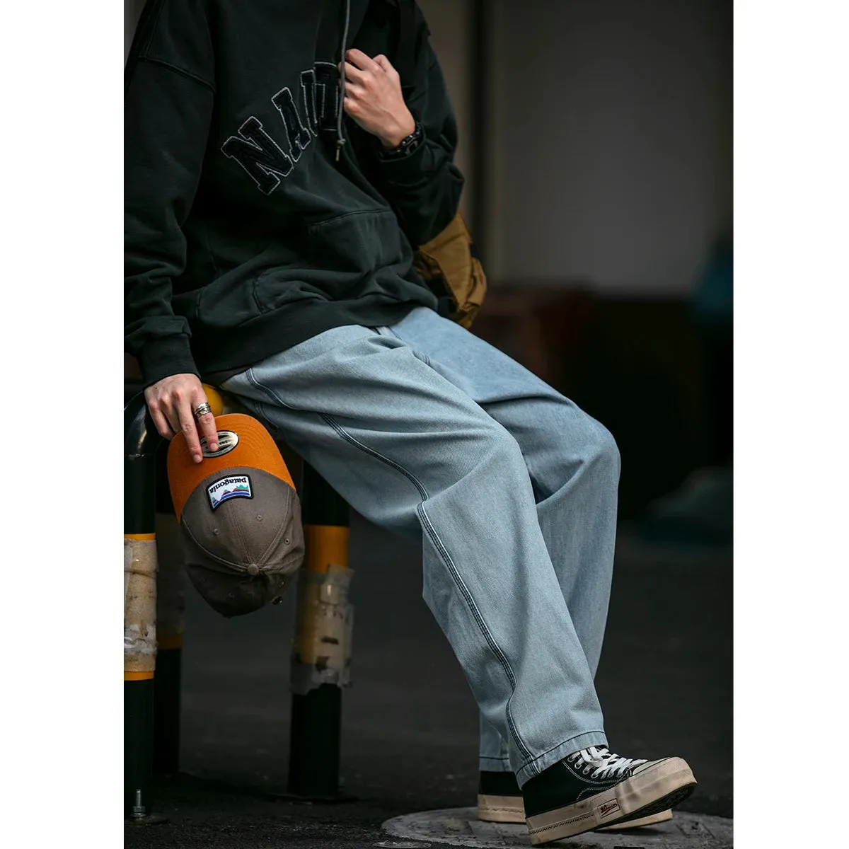 Japanese Streetwear Distressed Baggy Jeans For Men - High Quality Denim Cargo Pants