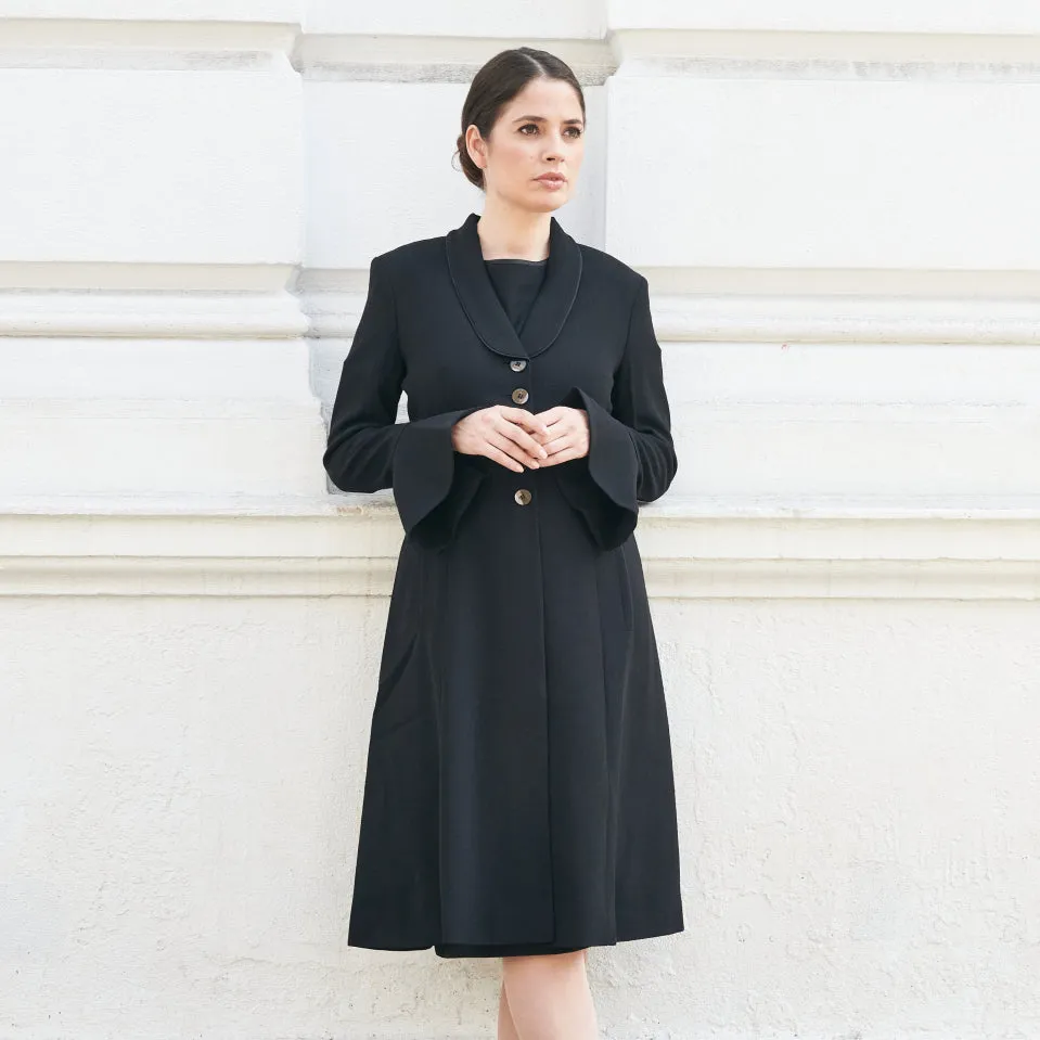 Jewel Tailored Wool Crepe Frock Coat