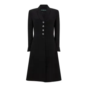 Jewel Tailored Wool Crepe Frock Coat