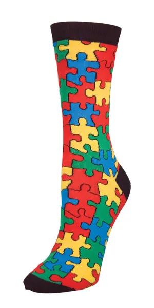 Jig Saw Puzzle Women's Cotton Socks