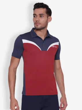 JUMP USA Mens Navy & Red High Neck T-shirt