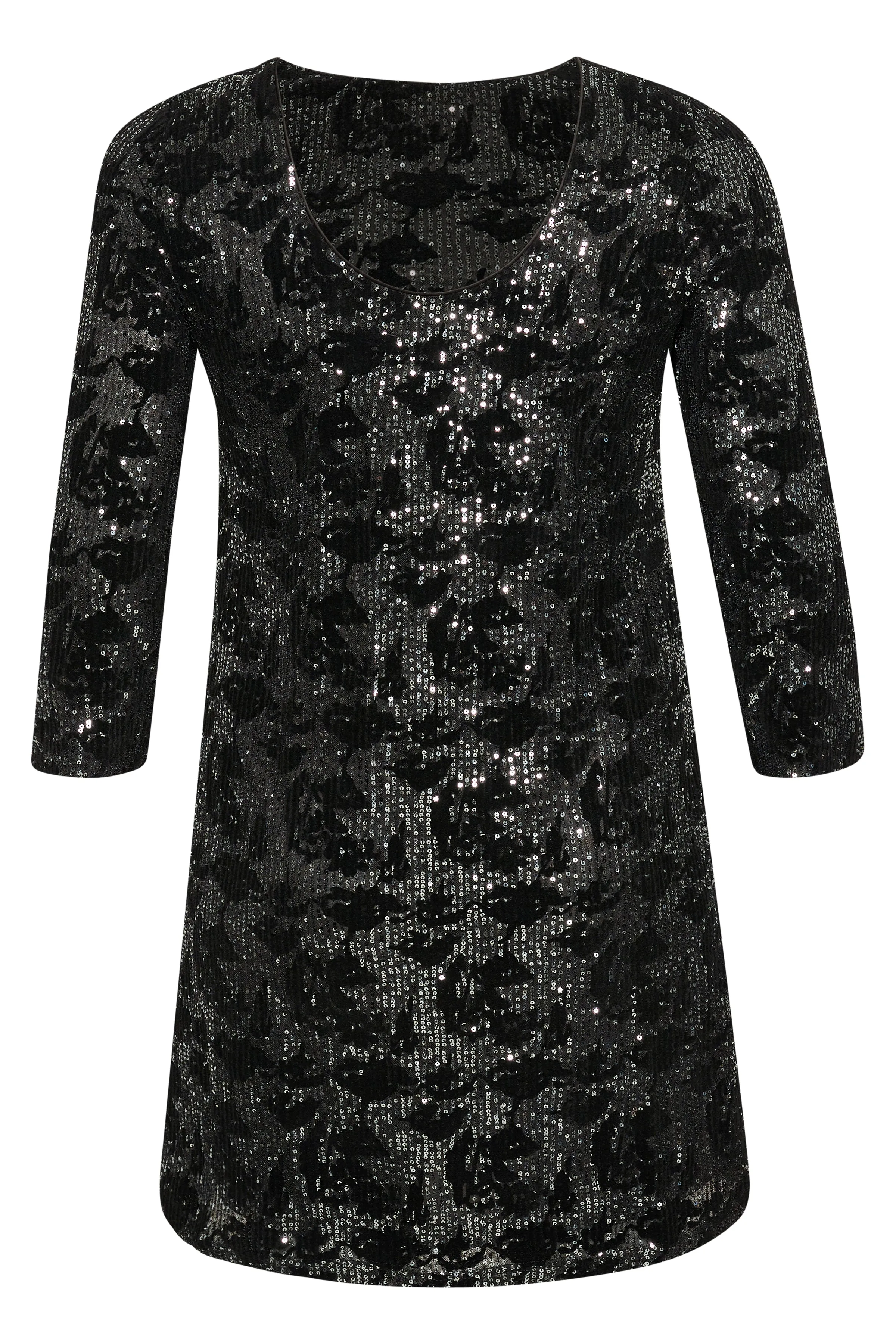 Kaffe Curve Brit Sequin Dress in Black