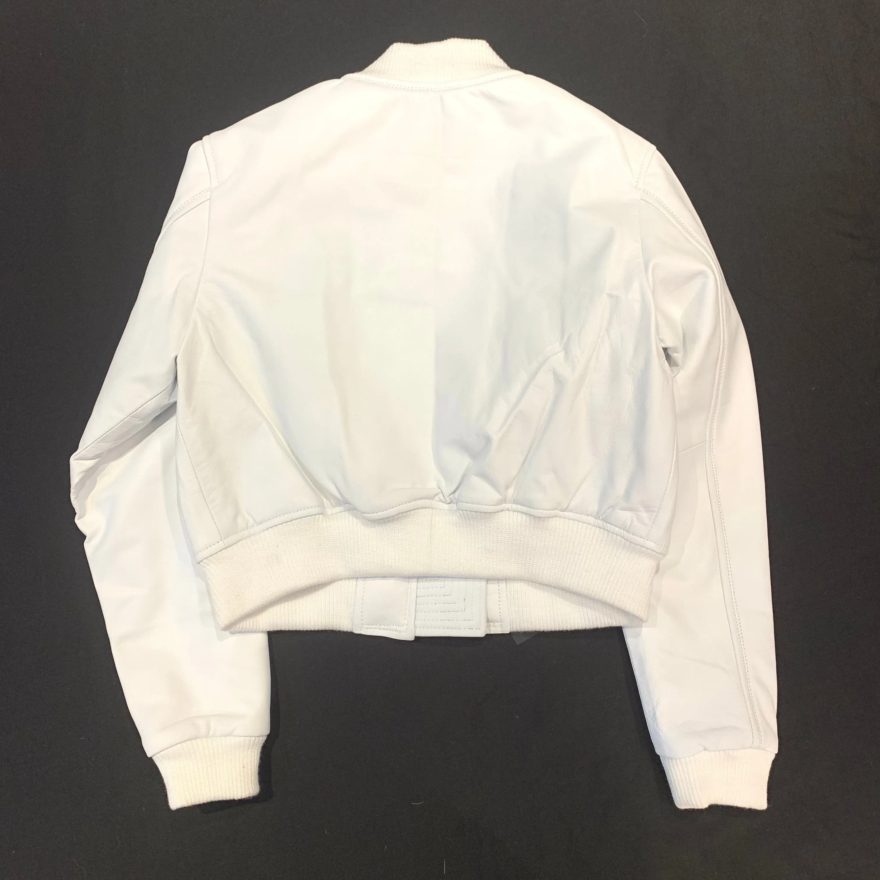 Kashani Women's White Lambskin Varsity Jacket