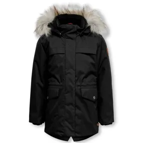 kids only Black Newliva Waterproof Fur Parka Coat