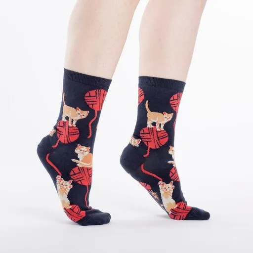 Knittin' KIttens Crew Socks