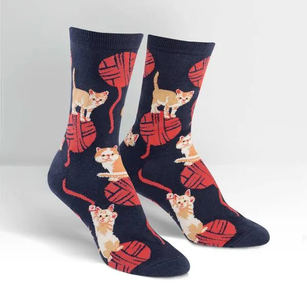 Knittin' KIttens Crew Socks