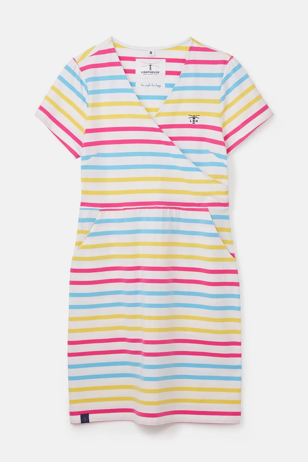 Lena Dress - Pink Sky Blue Stripe