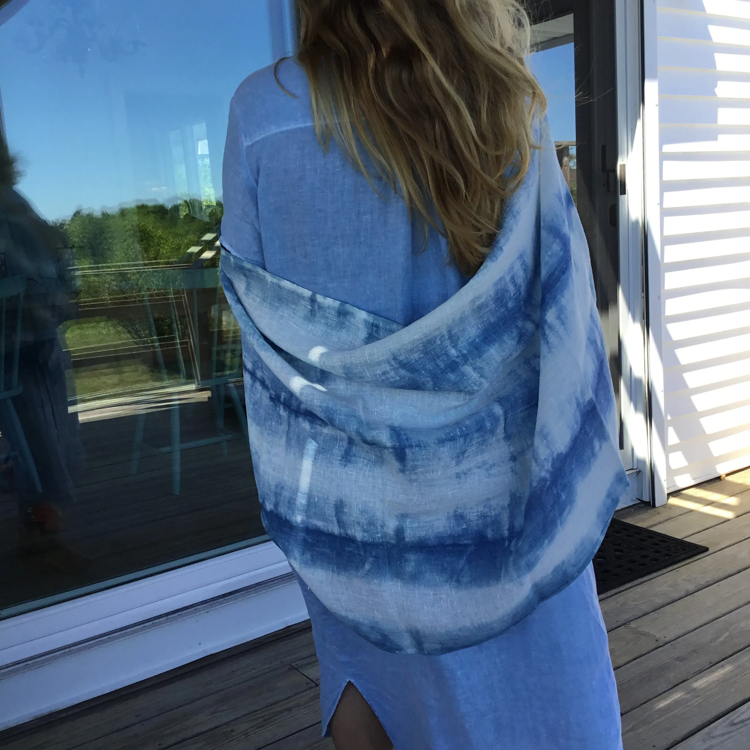 Linen Shibori Shawl