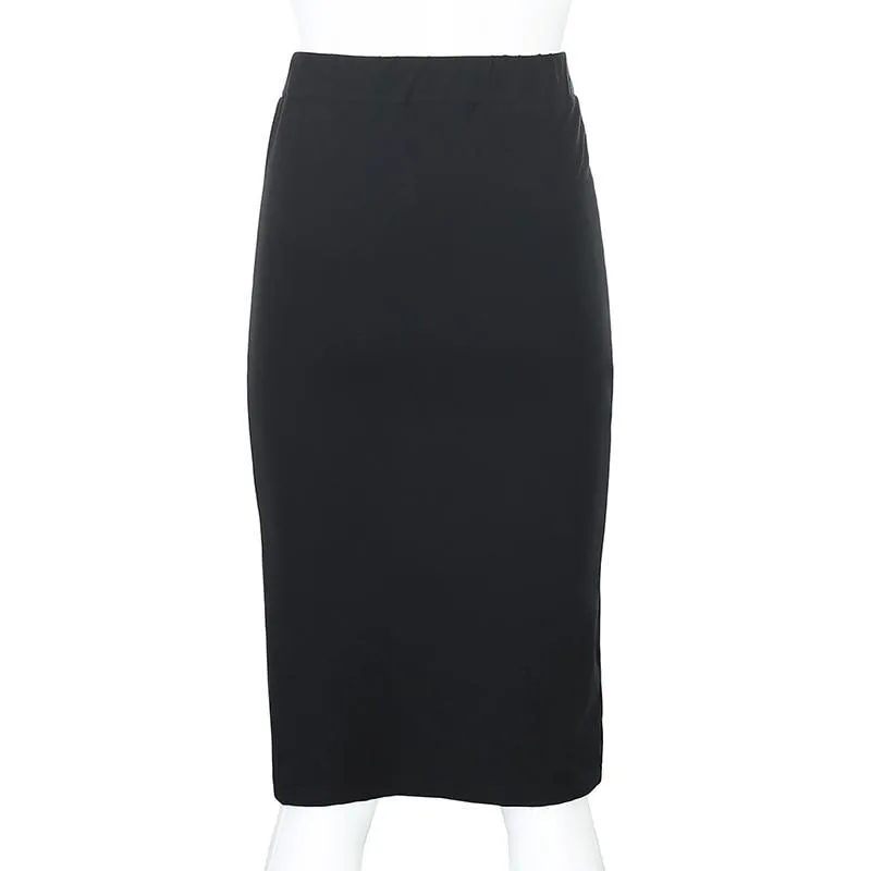 Long Black Pencil Skirt